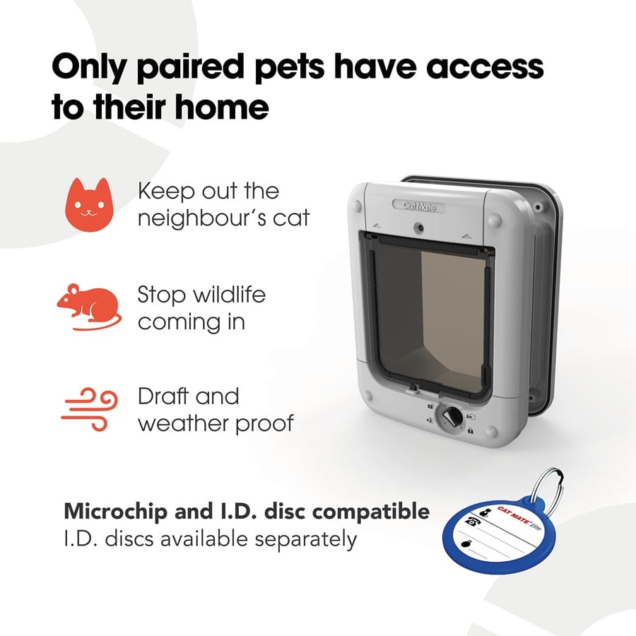 Cat Mate - Microchip-Activated Cat Door - White - product gallery photograph 7