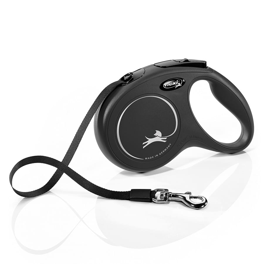 Flexi 5m Retractable Tape Dog Lead - Black, Medium - additional product photo 2