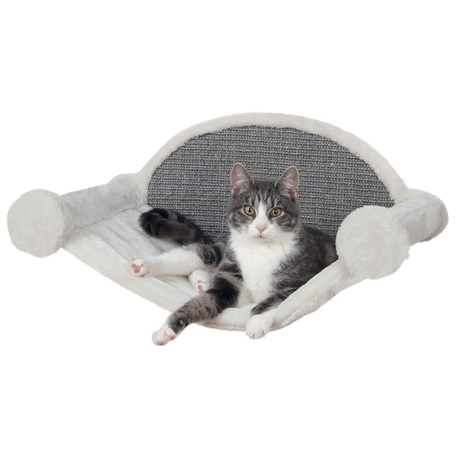 Trixie - Wall-Mounted Plush Cat Hammock - Grey - product gallery photograph 1