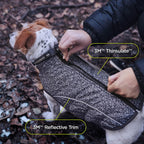3 Peaks Insulated Bomber Dog Coat - Black Marl - additional product photo 5