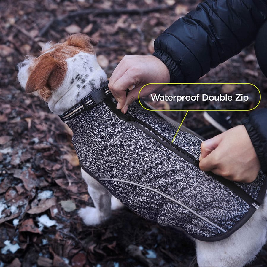 3 Peaks Insulated Bomber Dog Coat - Black Marl - additional product photo 6