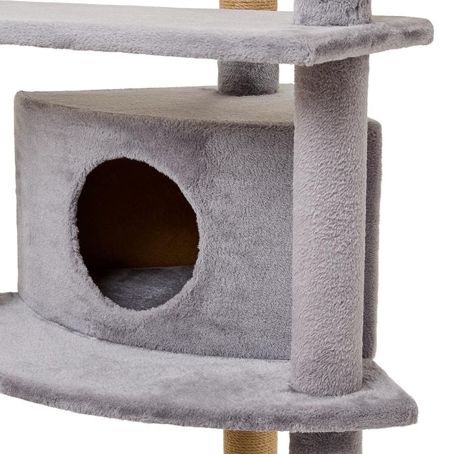 Pets at Home - Climb and Hide Multi-Level Cat Tower - Grey - product gallery photograph 3